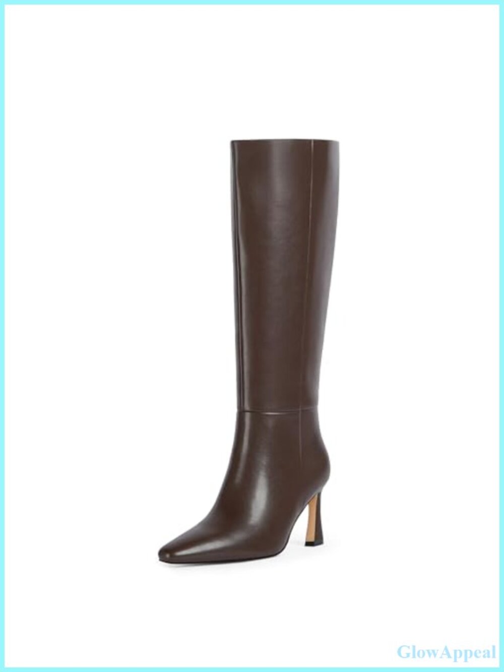 Women's Knee High Stiletto Heel Boots with Square Toe and Side Zipper